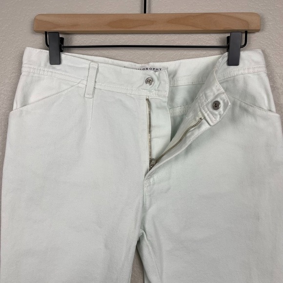 Philosophy Di Lorenzo Serafini Womens 4 Light Mint Green Denim Jean Mid Rise Y2K - Picture 8 of 16